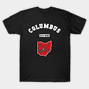 🌰 Columbus Ohio Strong, Buckeye State Map, Est 1816, City Pride T-Shirt